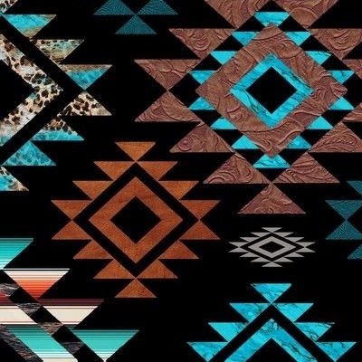 Southwest Fabric Wallpaper And Home Decor Spoonflower   Southwestern Aztec Boujee Print 